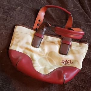 Roxy canvas and leather handbag purse